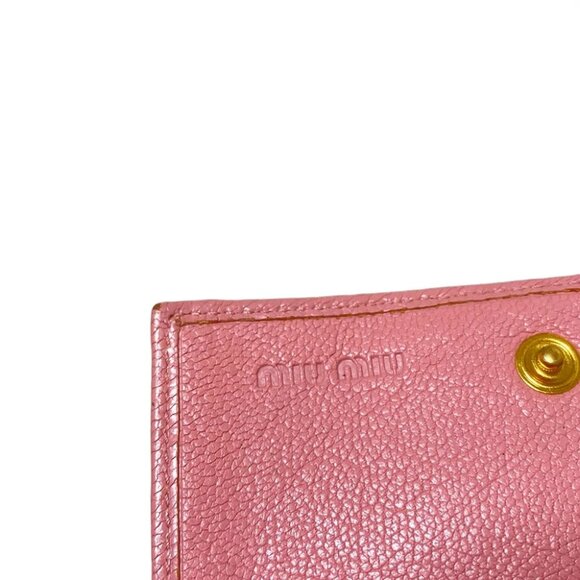 miumiu - Light Pink Leather Business Card Holder - Picture 3 of 7